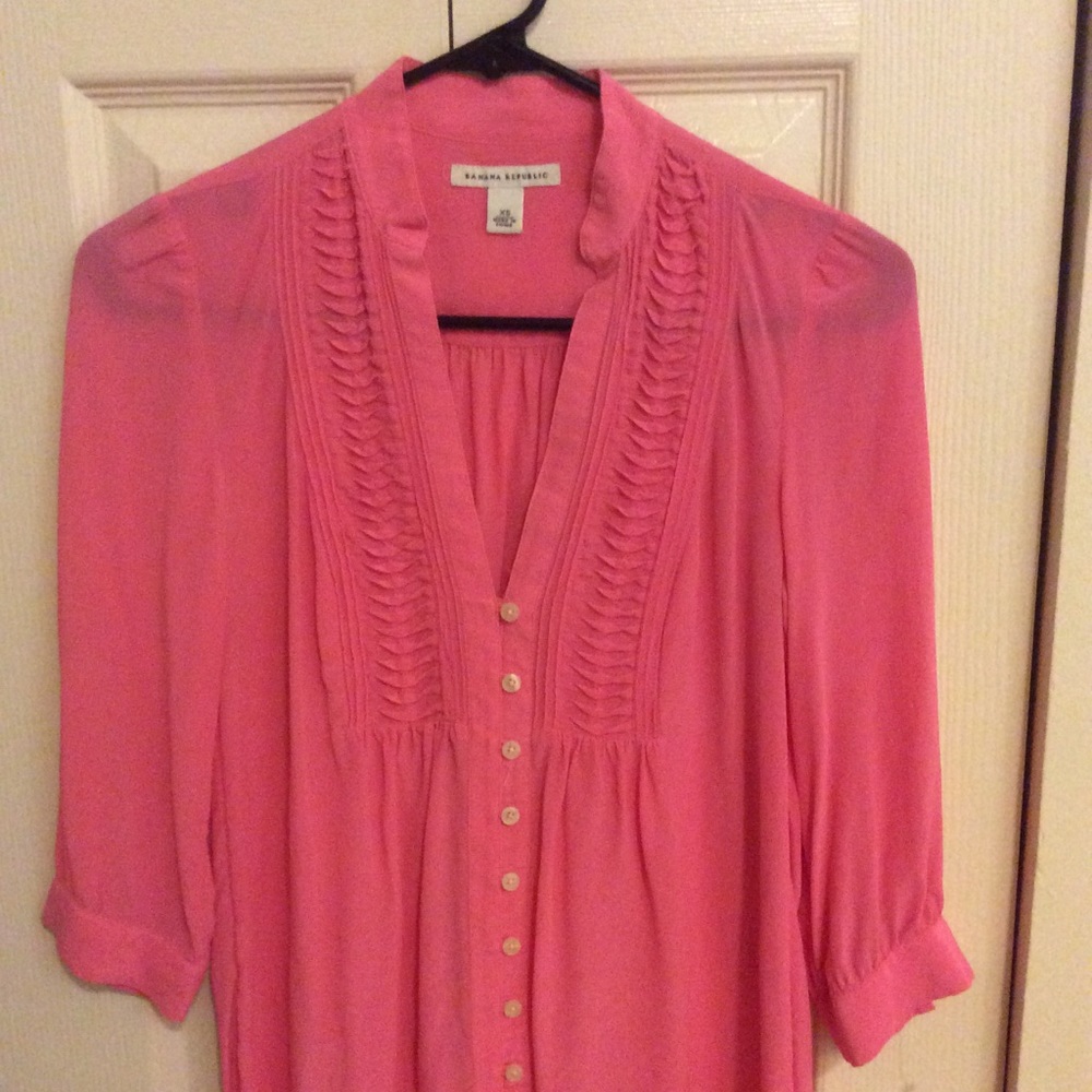 Banana Republic Pink Silk Blouse